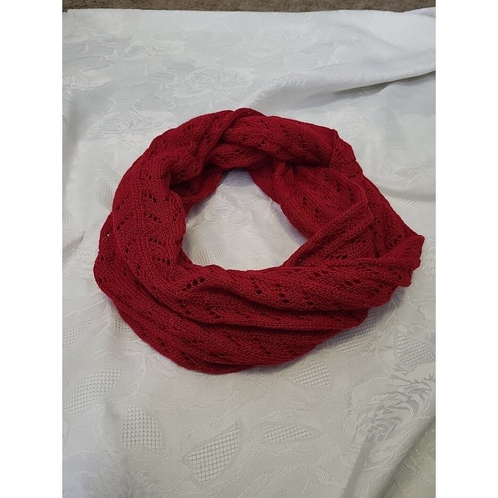 Pure Alpaca Red Infinity Scarf Crochet